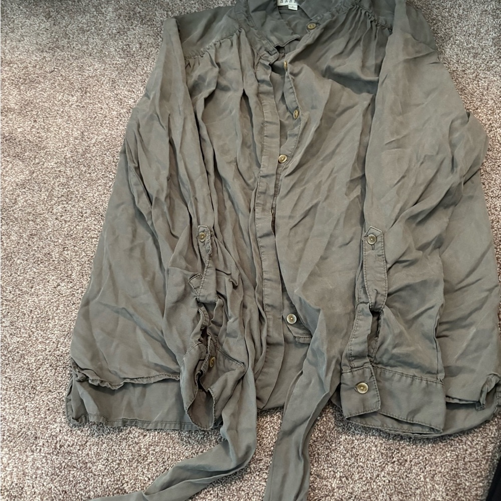 Harper Olive Button-Up Shirt